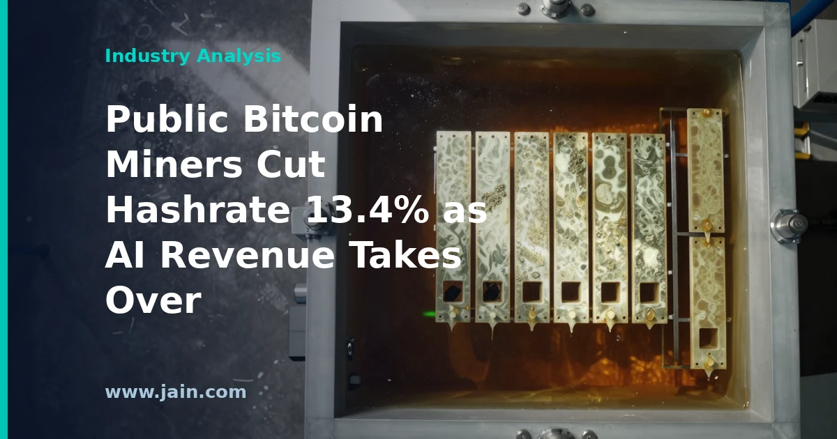 Public Bitcoin Miners Cut Hashrate 13.4% as AI Revenue Takes Over