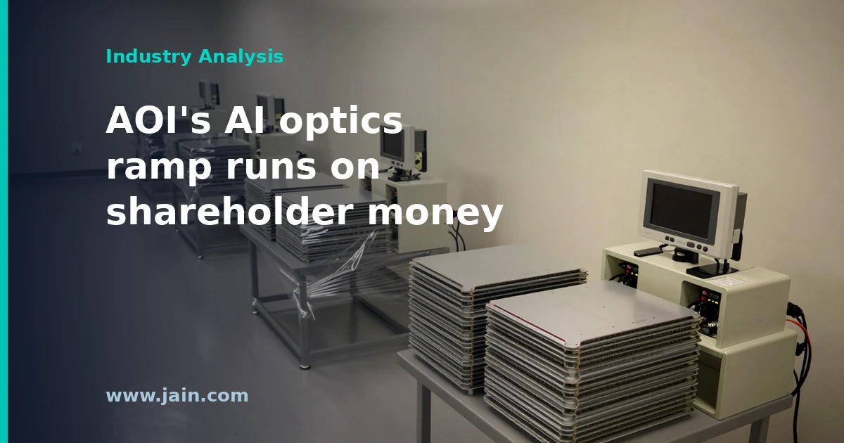 AOI’s $588M Third Stock Sale of 2026 Shows Its AI Optics Ramp Runs on Equity