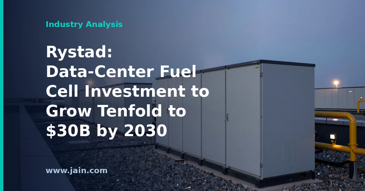 Rystad: Data-Center Fuel Cell Investment to Grow Tenfold to $30B by 2030