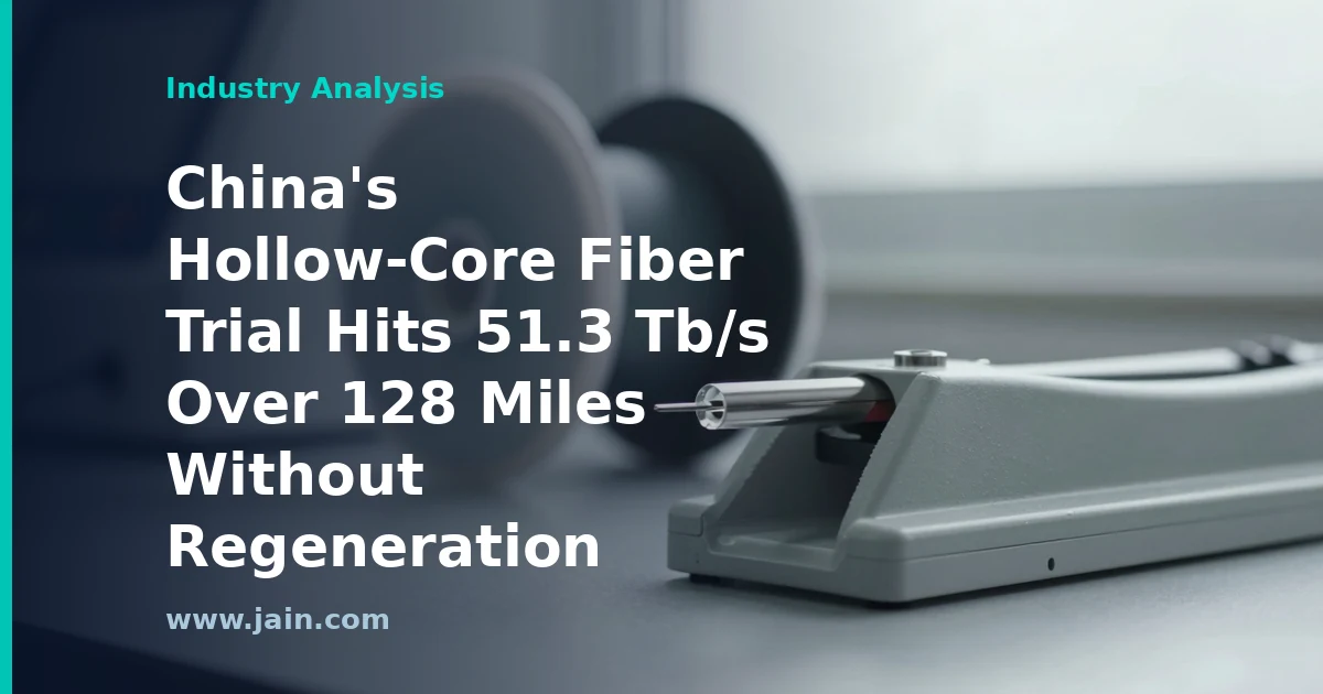 China&rsquo;s Hollow-Core Fiber Trial Hits 51.3 Tb/s Over 128 Miles Without Regeneration