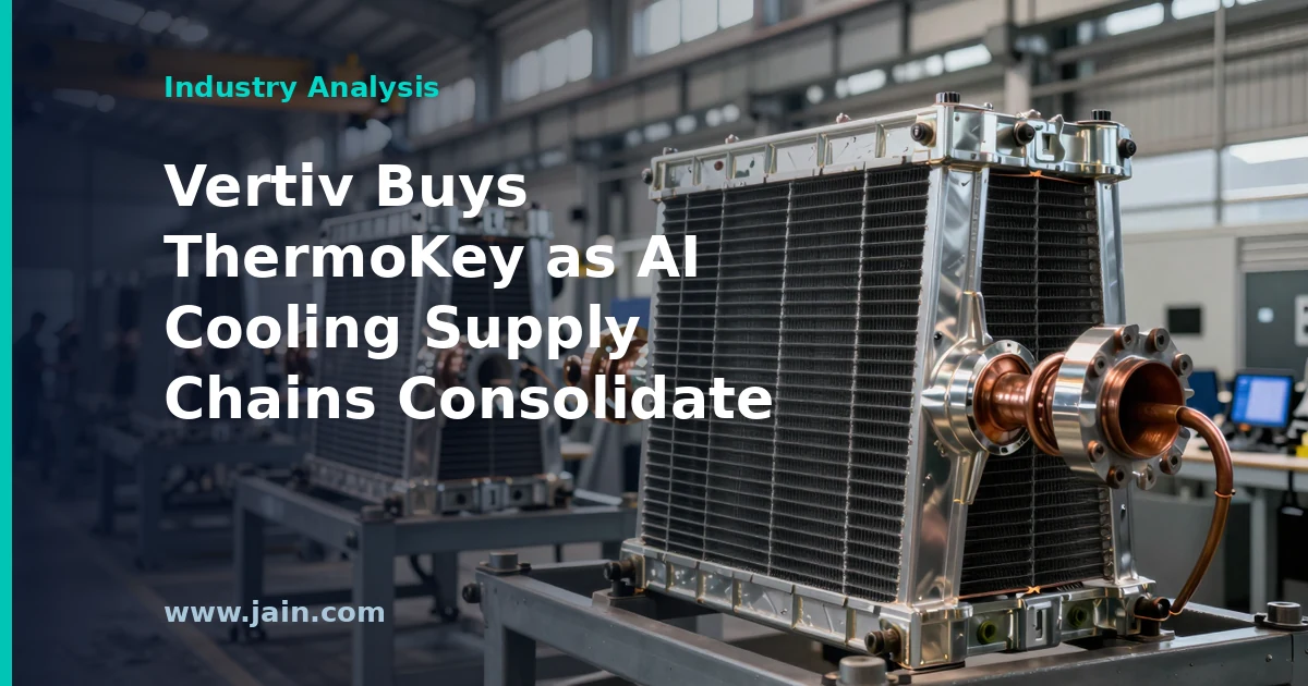 Vertiv Buys ThermoKey as AI Cooling Supply Chains Consolidate
