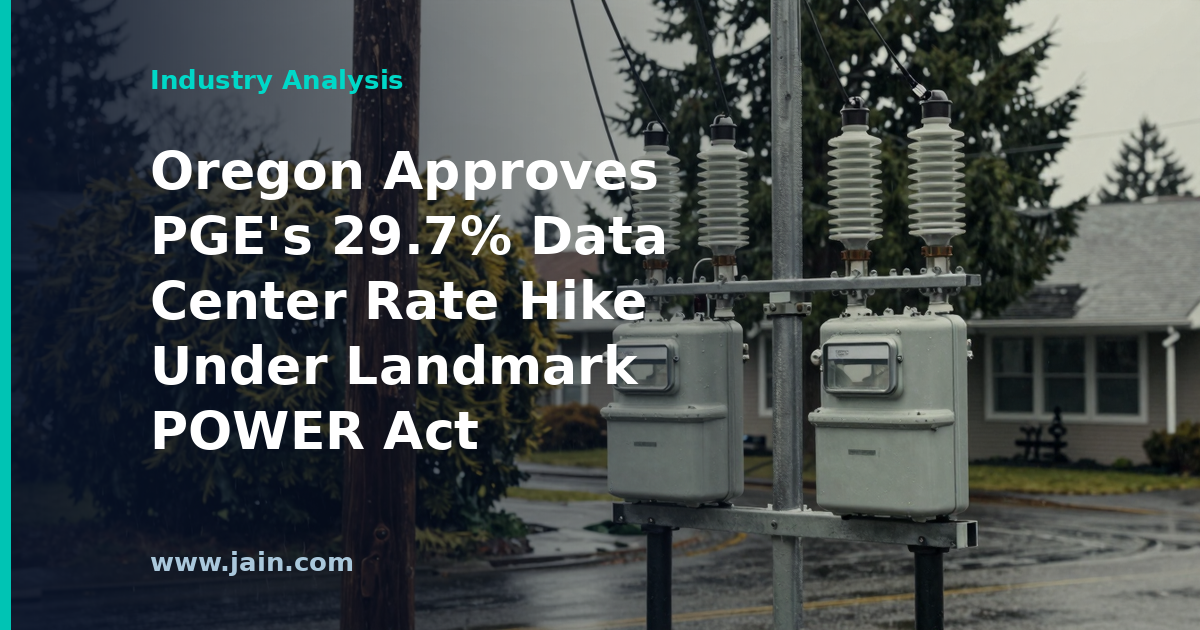 Oregon Approves PGE’s 29.7% Data Center Rate Hike Under Landmark POWER Act