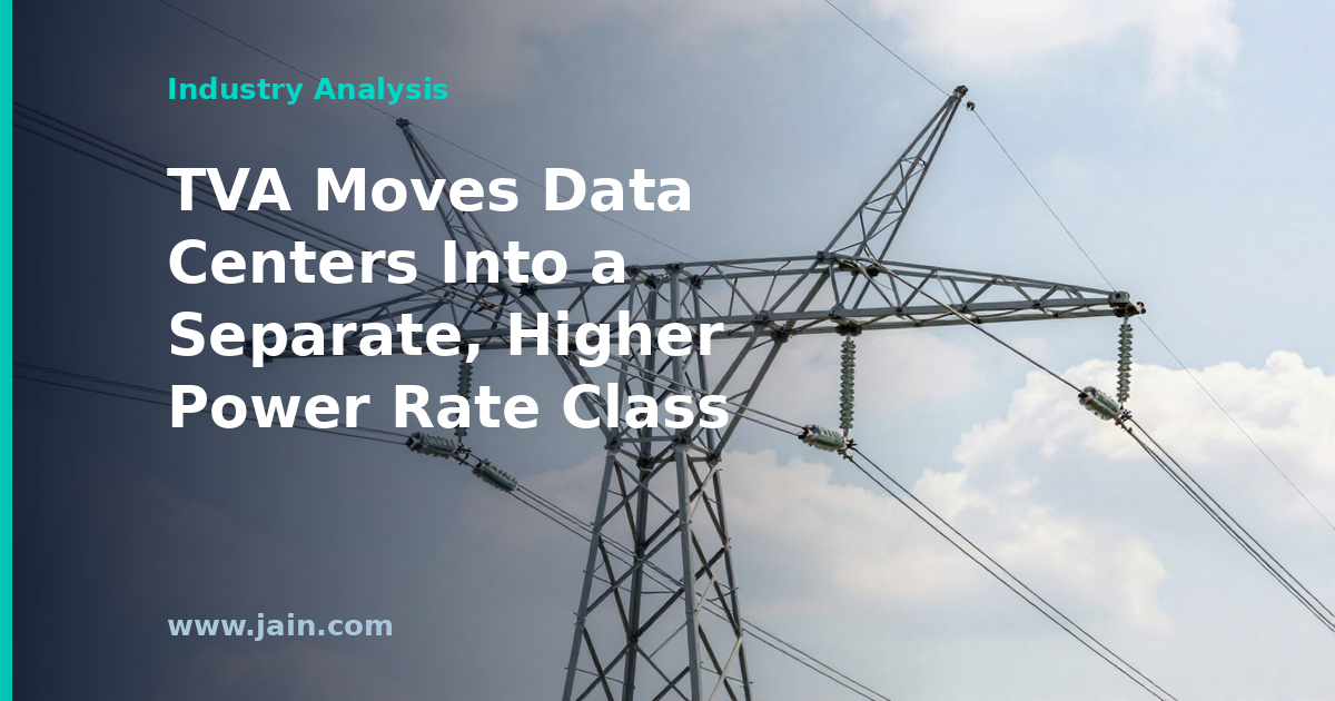 TVA Moves Data Centers Into a Separate, Higher Power Rate Class