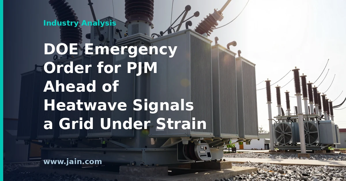 DOE Emergency Order for PJM Ahead of Heatwave Signals a Grid Under Strain