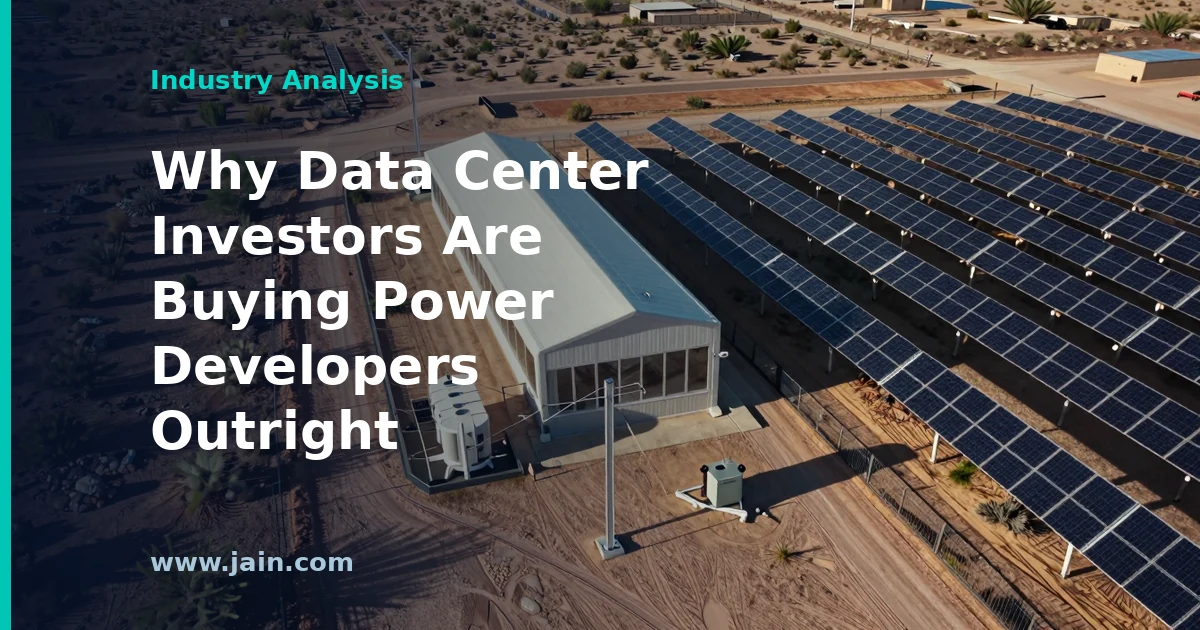 Why Data Center Investors Are Buying Power Developers Outright