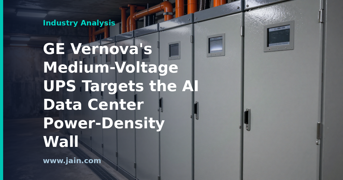 GE Vernova’s Medium-Voltage UPS Targets the AI Data Center Power-Density Wall