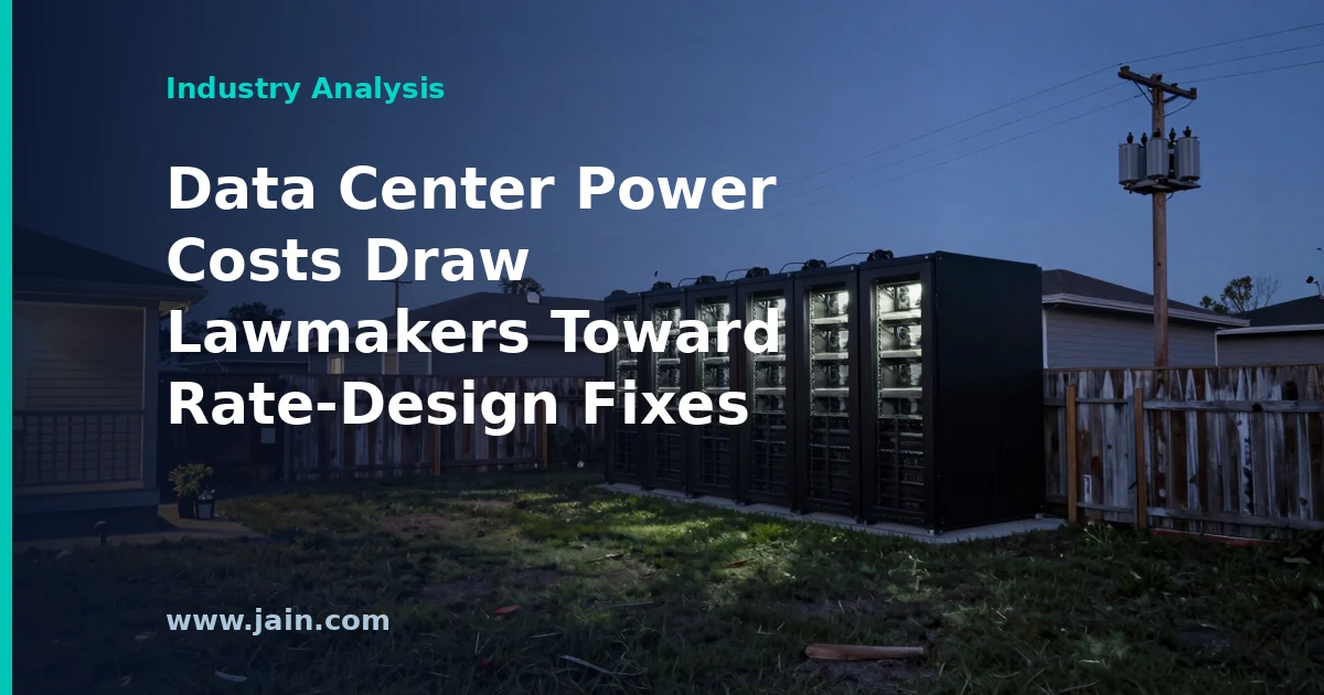 Data Center Power Costs Draw Lawmakers Toward Rate-Design Fixes