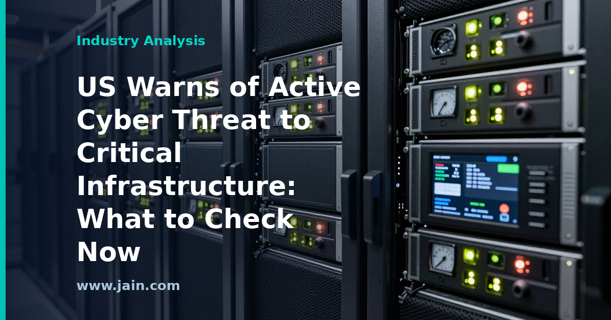 US Warns of Active Cyber Threat to Critical Infrastructure: What to Check Now