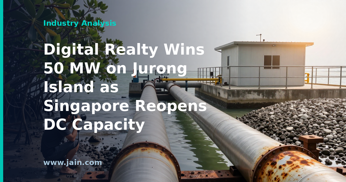 Digital Realty Wins 50 MW on Jurong Island as Singapore Reopens DC Capacity