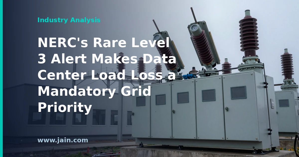 NERC&rsquo;s Rare Level 3 Alert Makes Data Center Load Loss a Mandatory Grid Priority