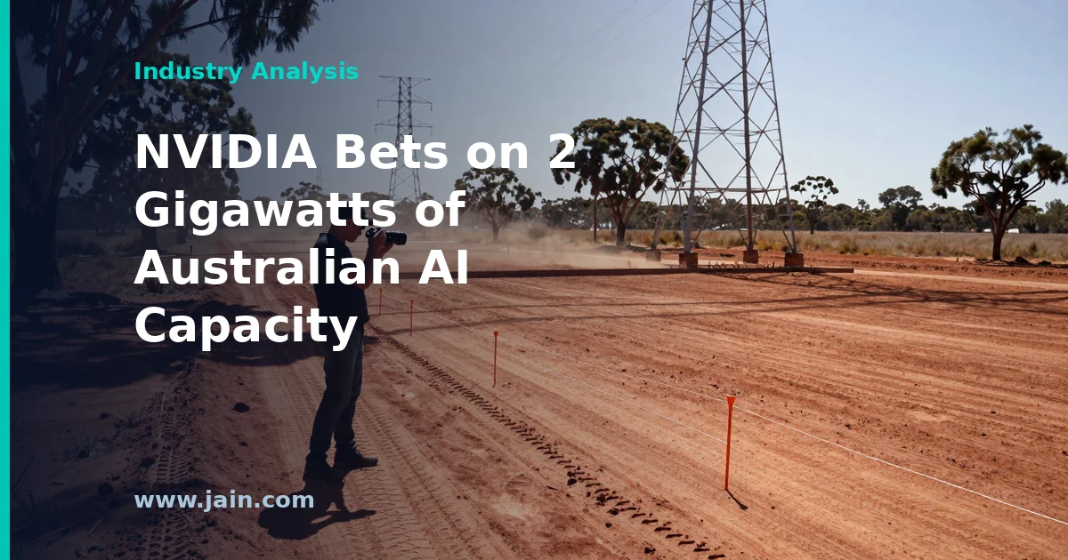 Liquid-cooled NVIDIA AI factory racks in an Australian data centre supporting a 2-gigawatt buildout