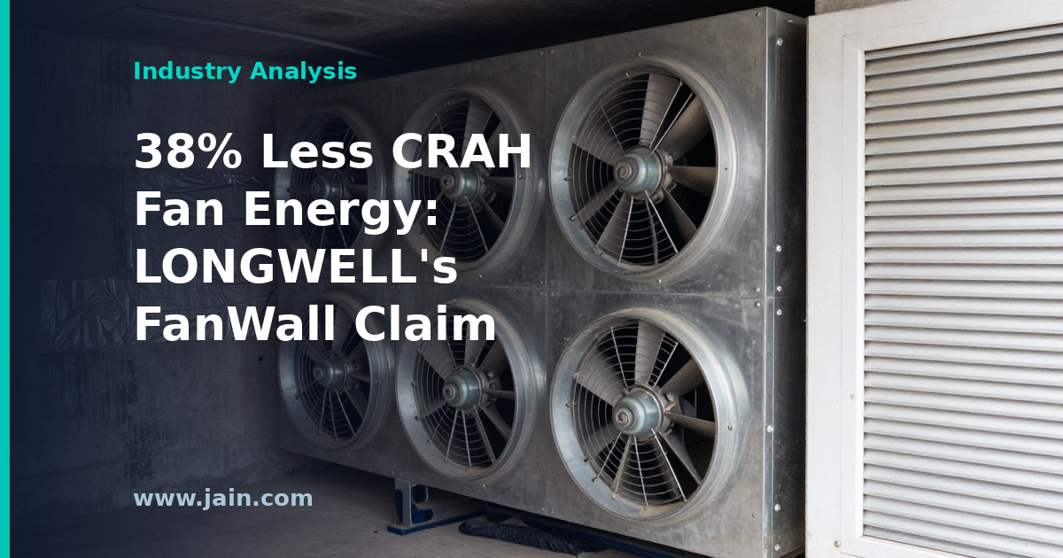 LONGWELL’s FanWall Claim: 38% Less CRAH Fan Energy