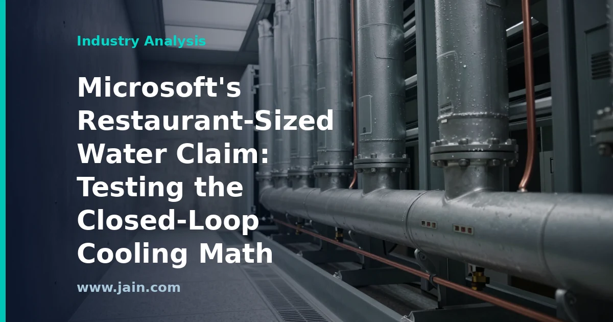 Microsoft&rsquo;s Restaurant-Sized Water Claim: Testing the Closed-Loop Cooling Math