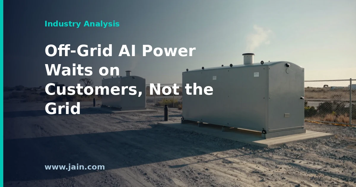 Gas turbine power island beside an LNG plant, illustrating Venture Global's GE Vernova and Baker Hughes off-grid AI power deal