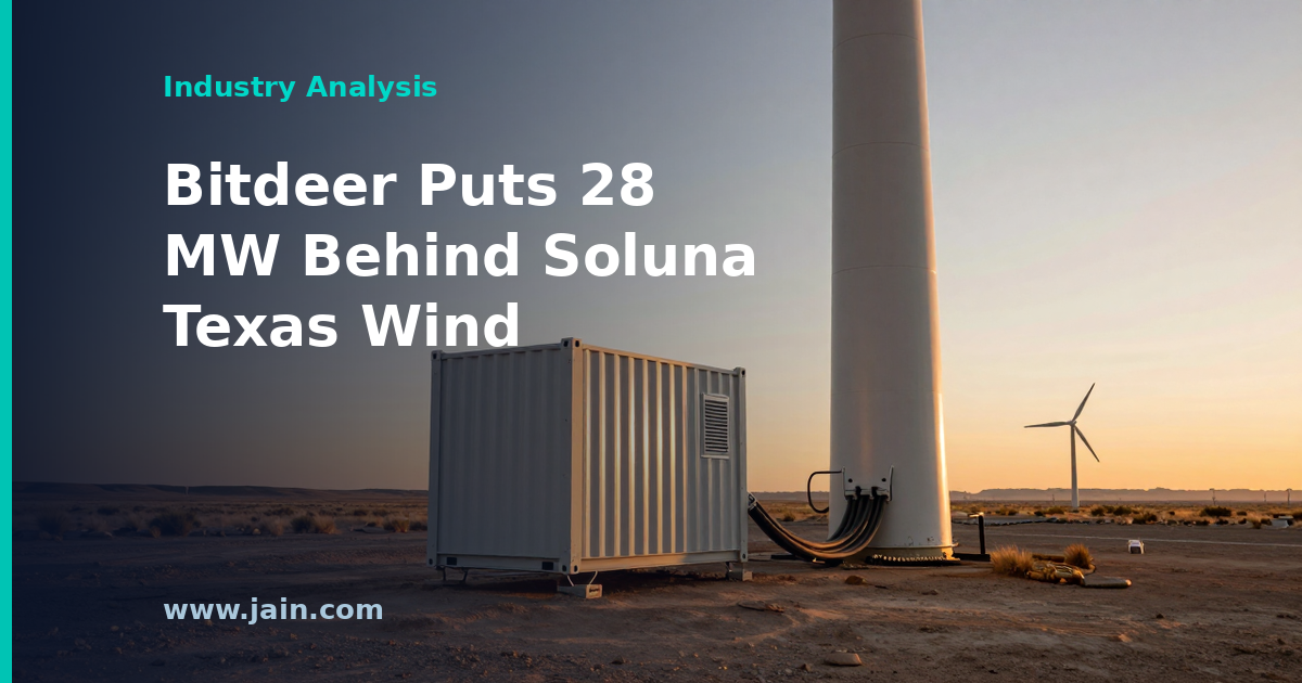 Bitdeer Puts 28 MW of Mining Behind Soluna’s Texas Wind Farm