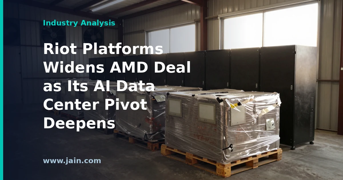 Riot Platforms Widens AMD Deal as Its AI Data Center Pivot Deepens
