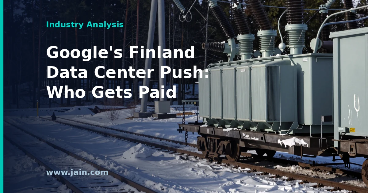 Data center power infrastructure in Finland's cold Nordic climate, the focus of Google's €13 billion AI build-out
