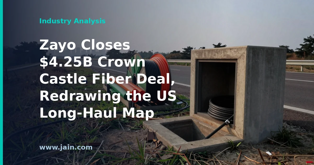 Zayo Closes $4.25B Crown Castle Fiber Deal, Redrawing the US Long-Haul Map