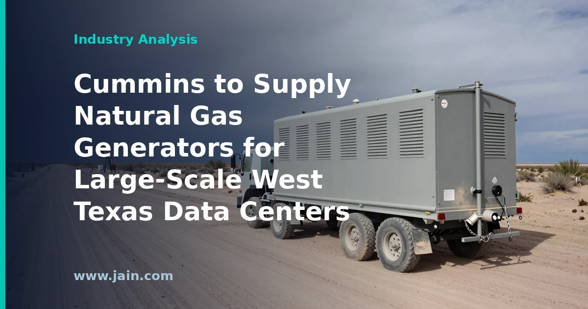Cummins to Supply Natural Gas Generators for Large-Scale West Texas Data Centers