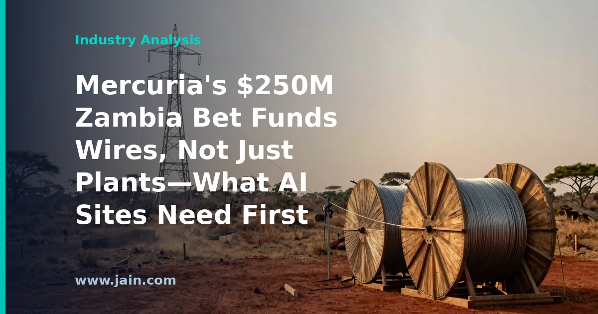 Mercuria’s $250M Zambia Bet Funds Wires, Not Just Plants—What AI Sites Need First