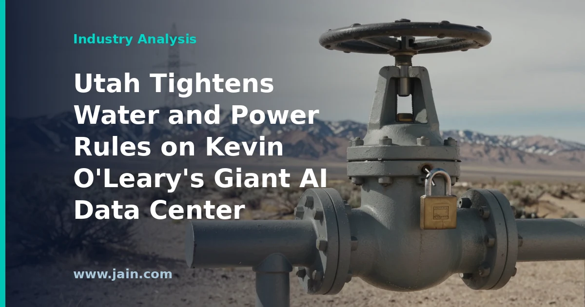 Utah Tightens Water and Power Rules on Kevin O’Leary’s Giant AI Data Center