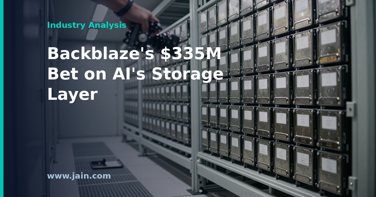 AI cloud storage deal concept: exabyte-scale disk arrays feeding GPU racks in a data center