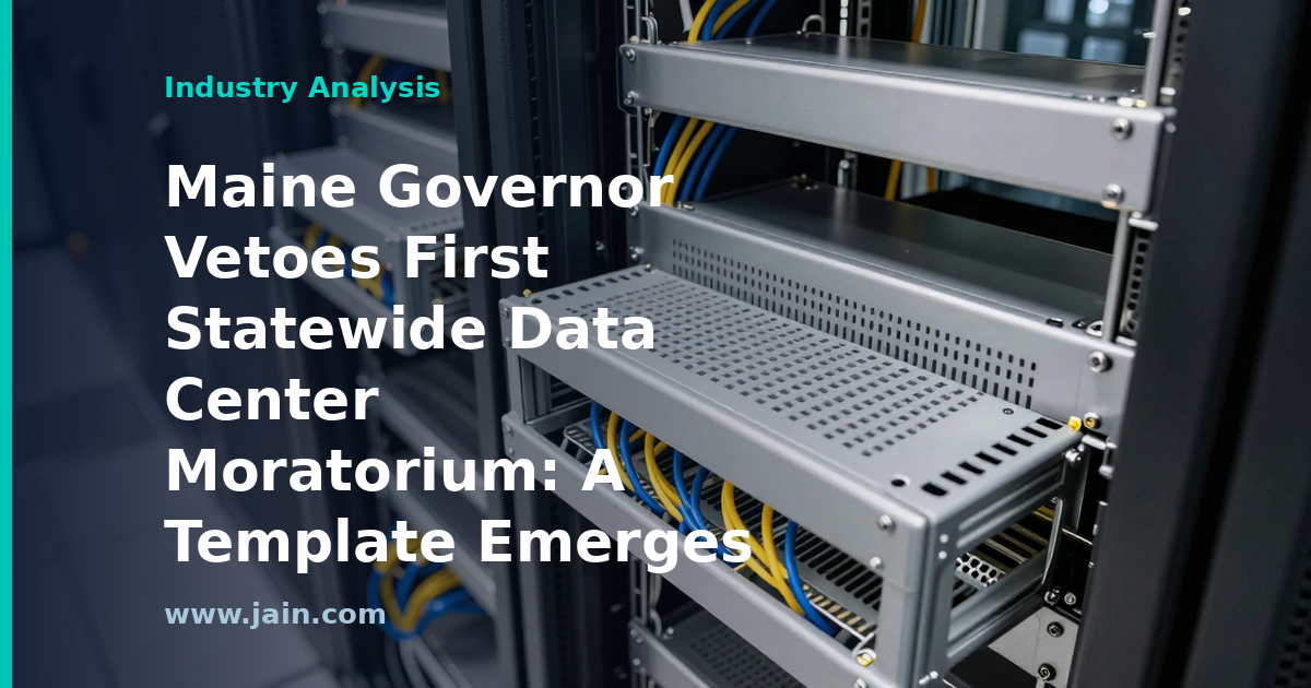 Maine Governor Vetoes First Statewide Data Center Moratorium: A Template Emerges