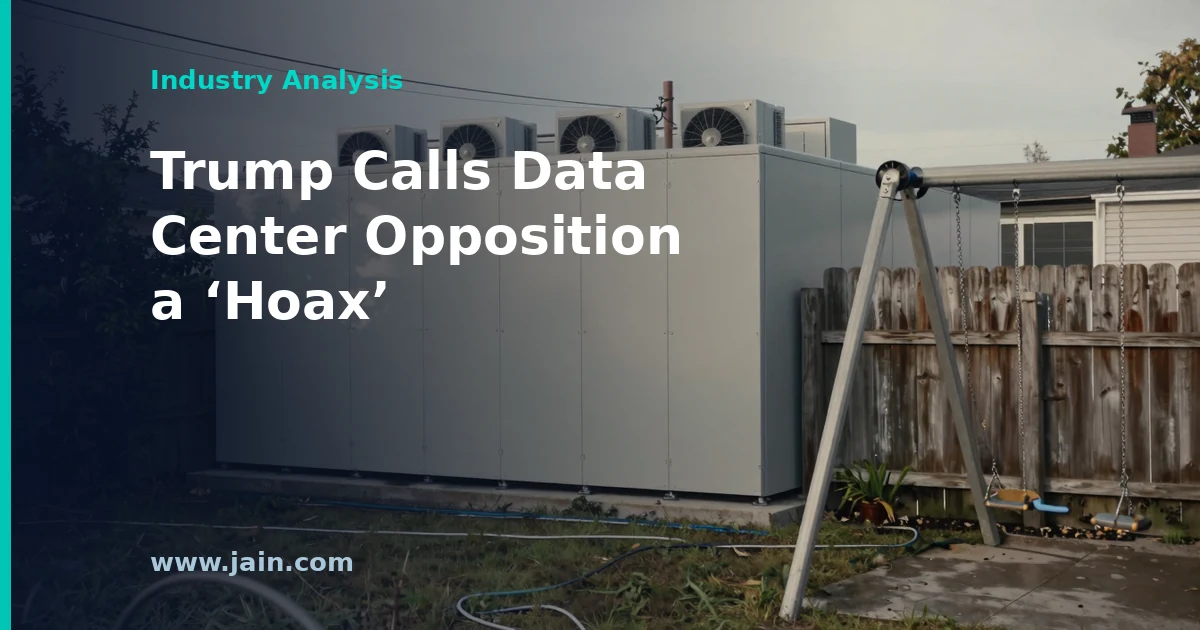 Trump Calls Data Center Opposition a ‘Hoax’ After Call With Nvidia’s Huang