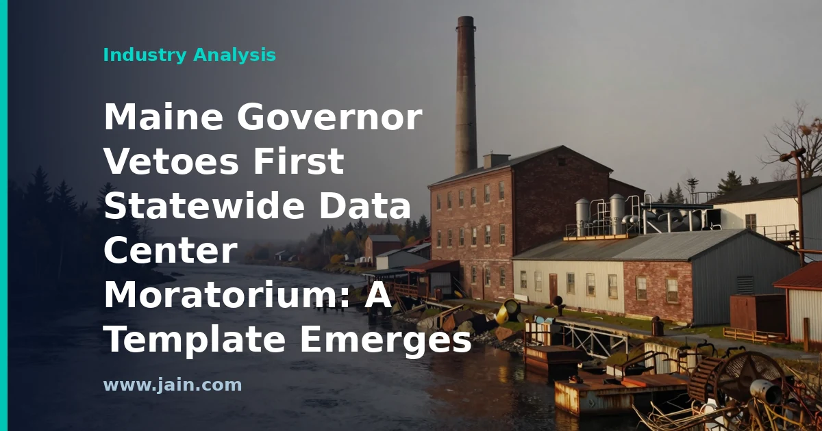 Maine Governor Vetoes First Statewide Data Center Moratorium: A Template Emerges