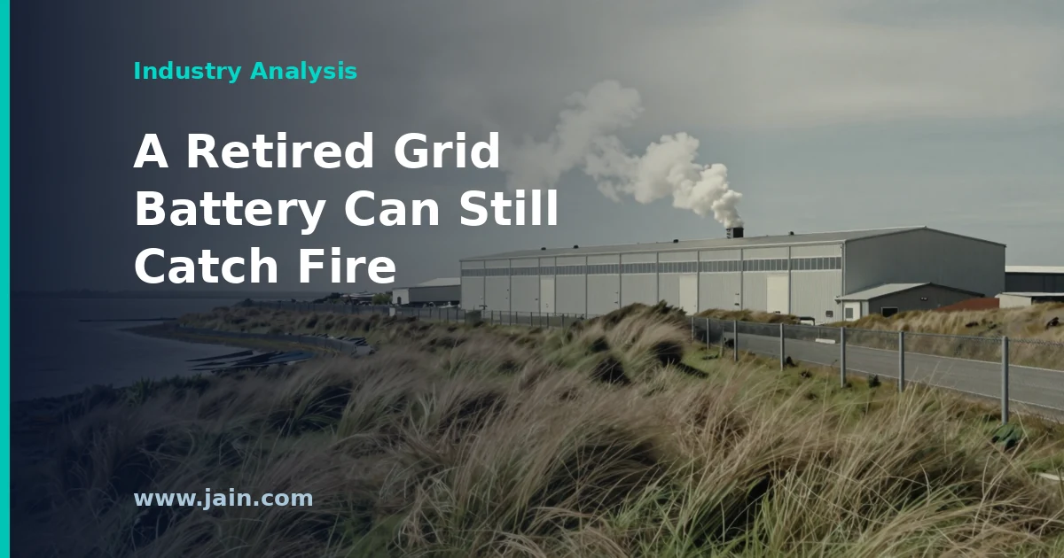 Smoke rising from the Vistra Moss Landing battery storage facility building after the September 2026 fire