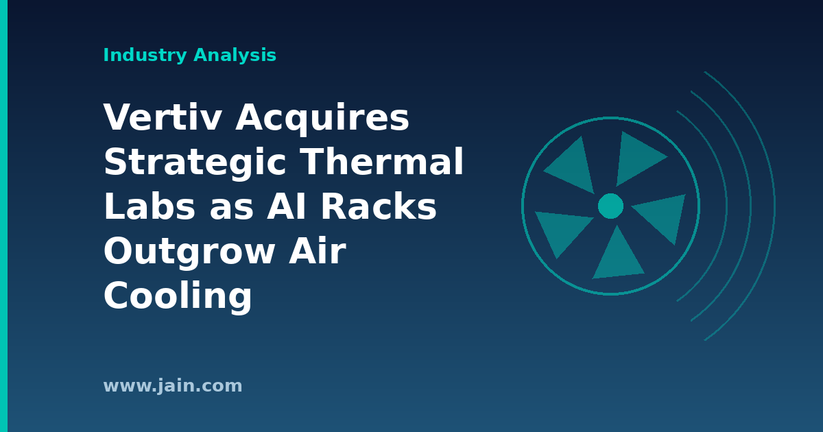 Vertiv Acquires Strategic Thermal Labs as AI Racks Outgrow Air Cooling