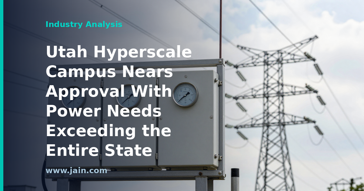 Utah Hyperscale Campus Nears Approval With Power Needs Exceeding the Entire State