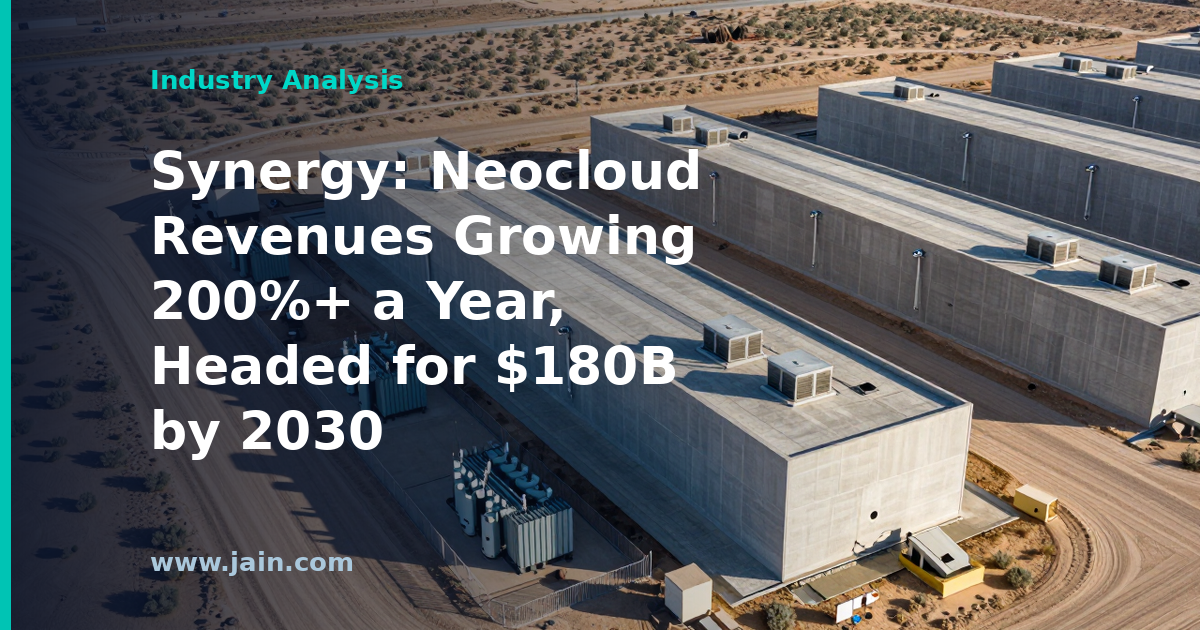 Synergy: Neocloud Revenues Growing 200%+ a Year, Headed for $180B by 2030