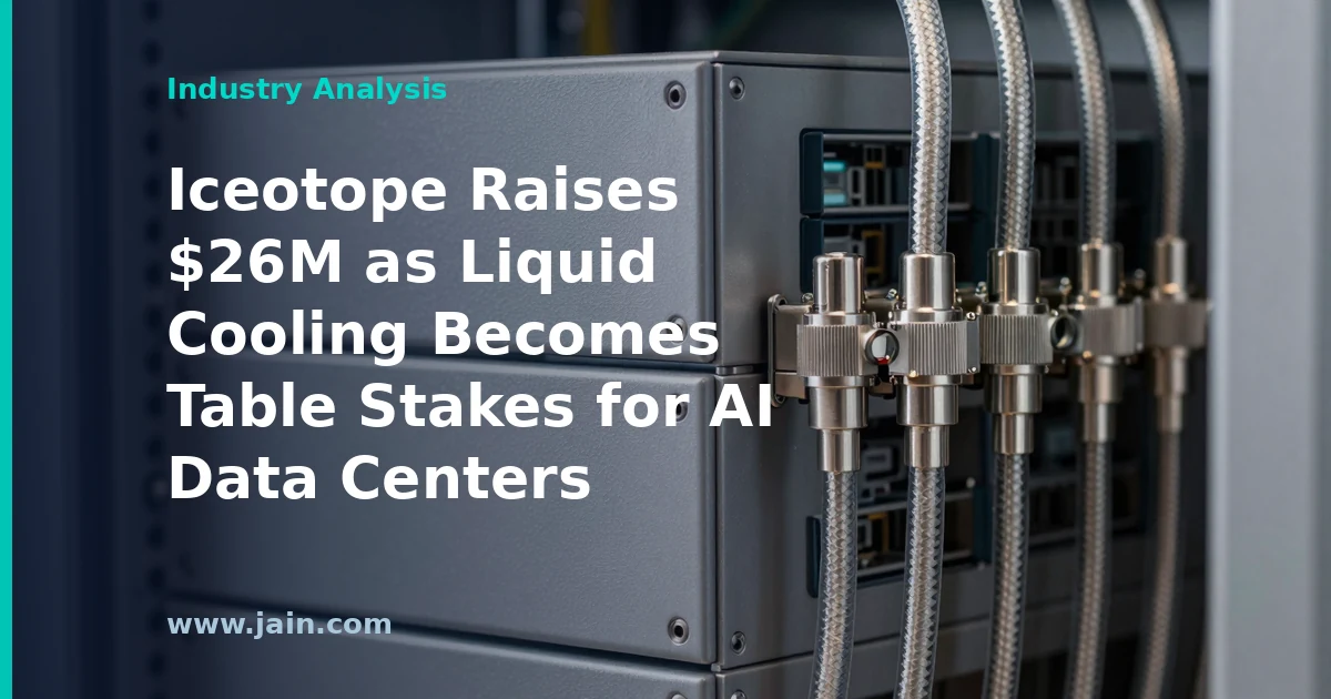 Iceotope Raises $26M as Liquid Cooling Becomes Table Stakes for AI Data Centers