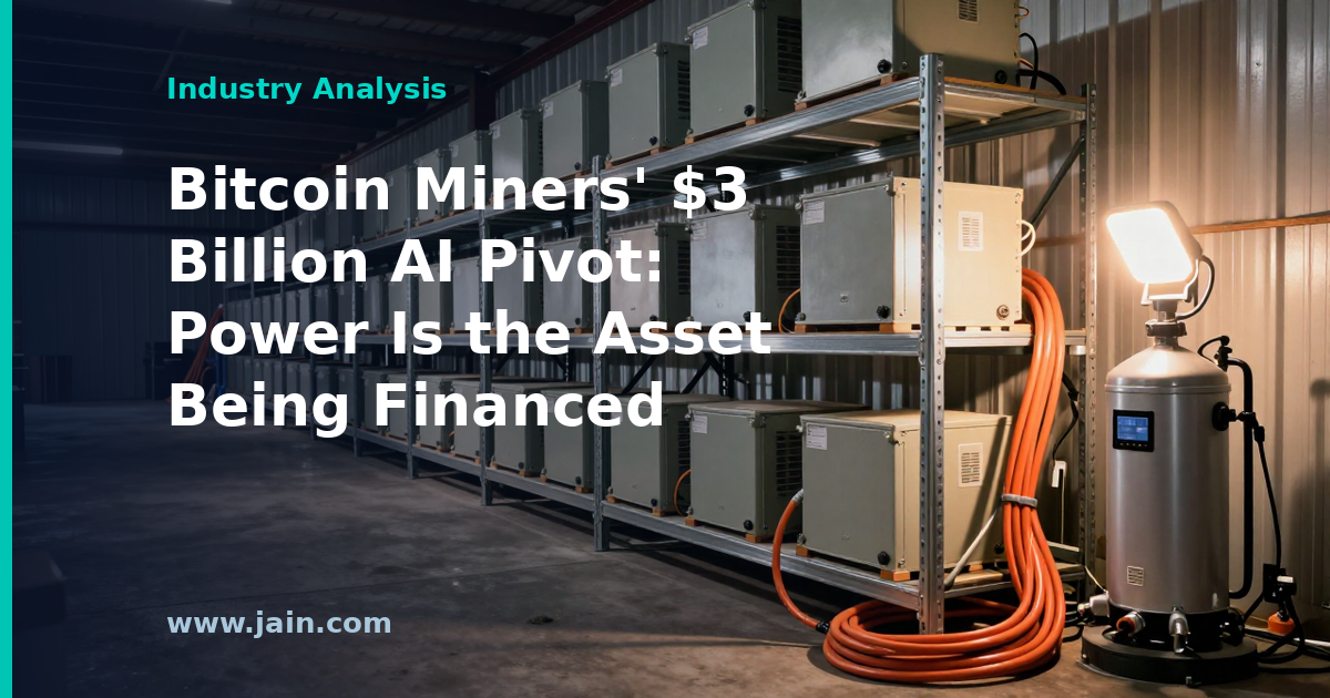 Bitcoin Miners’ $3 Billion AI Pivot: Power Is the Asset Being Financed