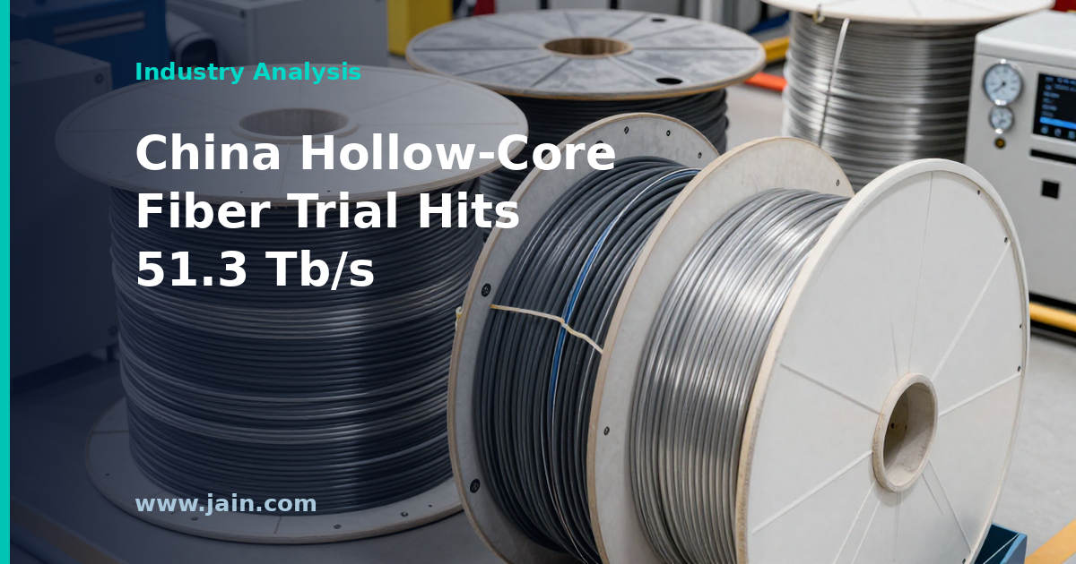China’s Hollow-Core Fiber Trial Hits 51.3 Tb/s Over 128 Miles Without Regeneration
