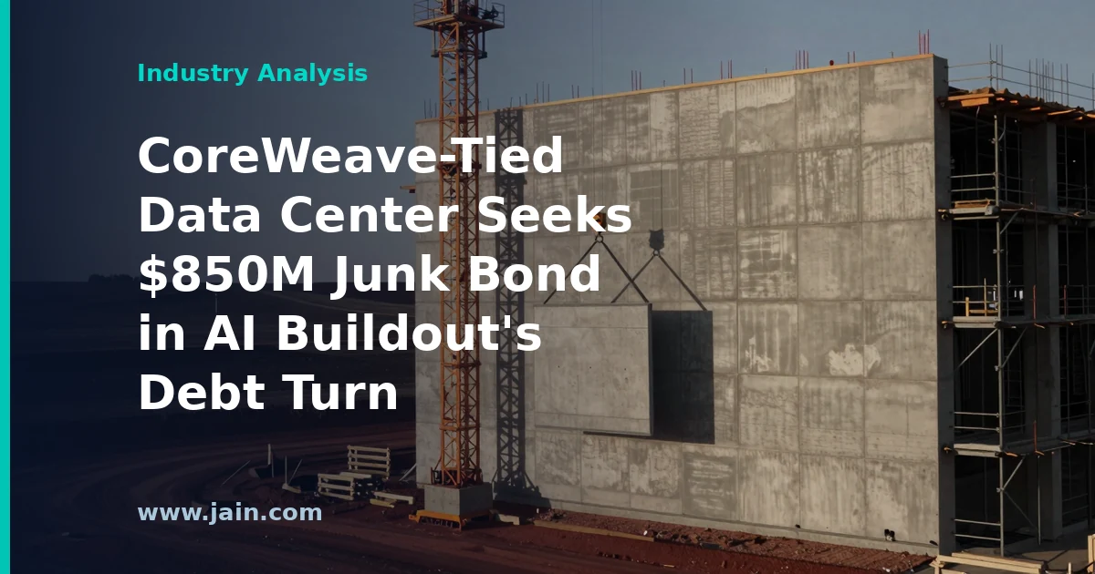CoreWeave-Tied Data Center Seeks $850M Junk Bond in AI Buildout’s Debt Turn