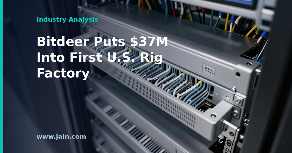 Bitdeer’s $37M Bet: A First U.S. Plant to Mass-Produce Its Own Mining Rigs