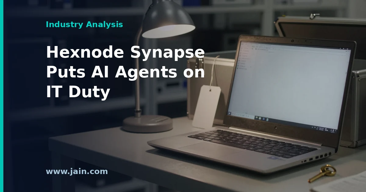 Hexnode Synapse AI agents orchestrating IT and security operations across devices, identity and ticketing systems