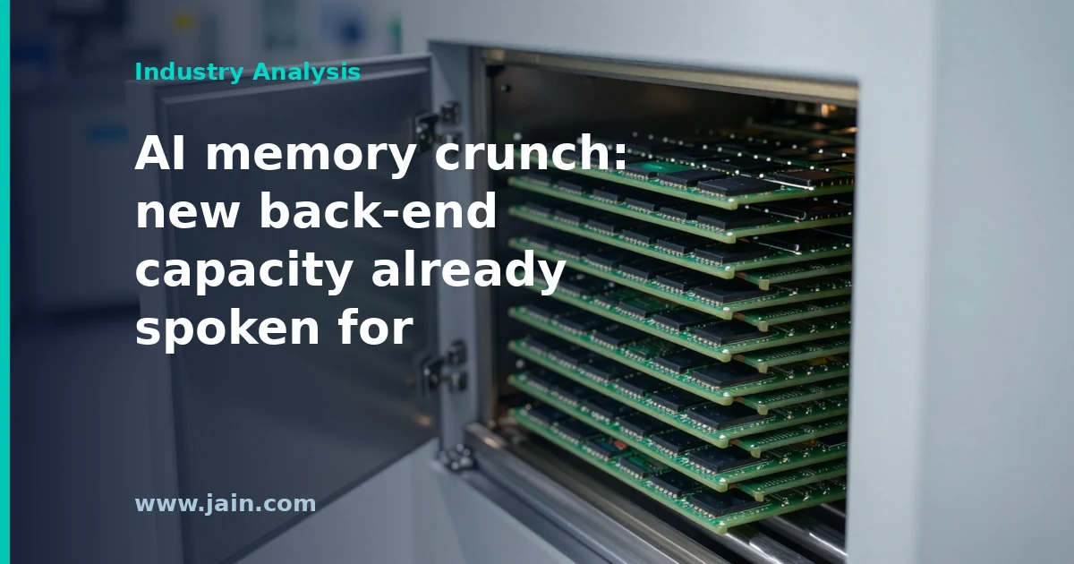 AI&rsquo;s Memory Squeeze Lifts ChipMOS 36.7% &mdash; and Its New Capacity Is Already Spoken For