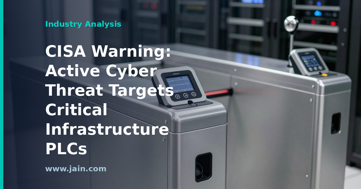 CISA Warning: Active Cyber Threat Targets Critical Infrastructure PLCs