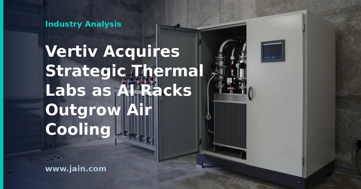 Vertiv Acquires Strategic Thermal Labs as AI Racks Outgrow Air Cooling