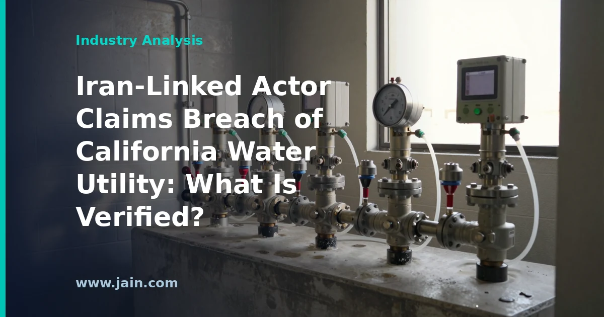 Iran-Linked Actor Claims Breach of California Water Utility: What Is Verified?