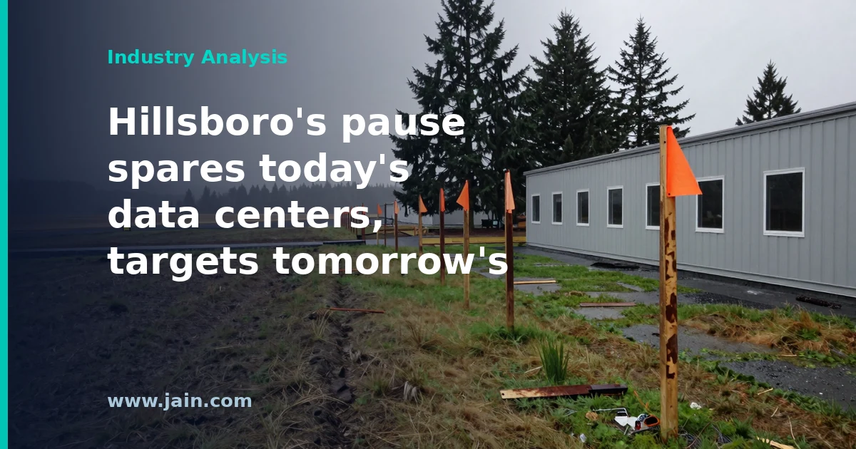 Rooftop cooling fans on a data center in Hillsboro, Oregon, after the city approved a 120-day data center moratorium