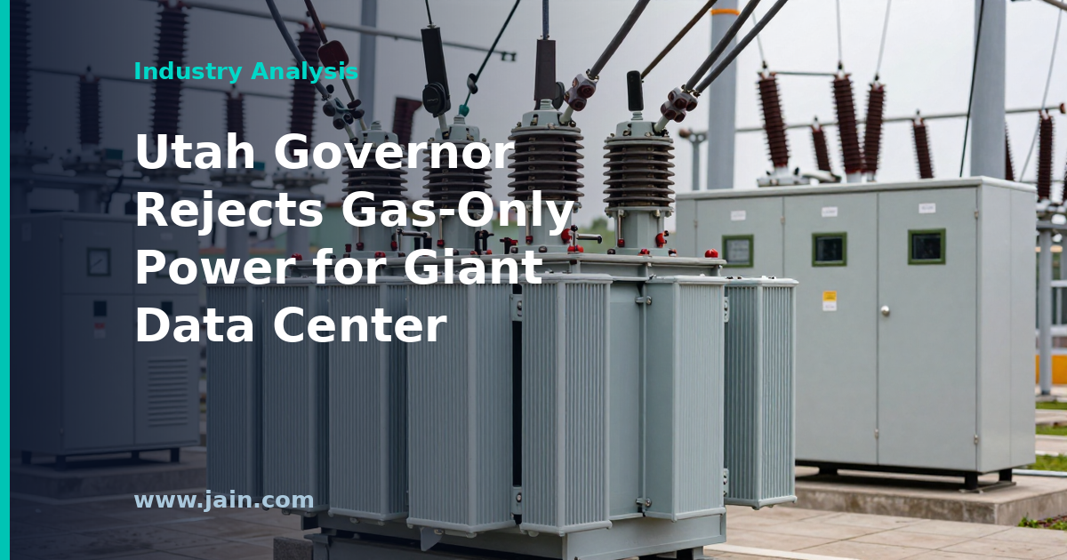 Utah Governor Rejects 100% Gas Power for World&rsquo;s Largest Planned Data Center