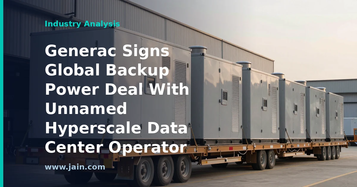 Generac Signs Global Backup Power Deal With Unnamed Hyperscale Data Center Operator