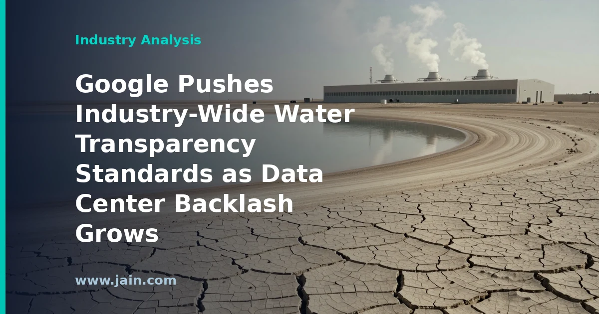 Google Pushes Industry-Wide Water Transparency Standards as Data Center Backlash Grows