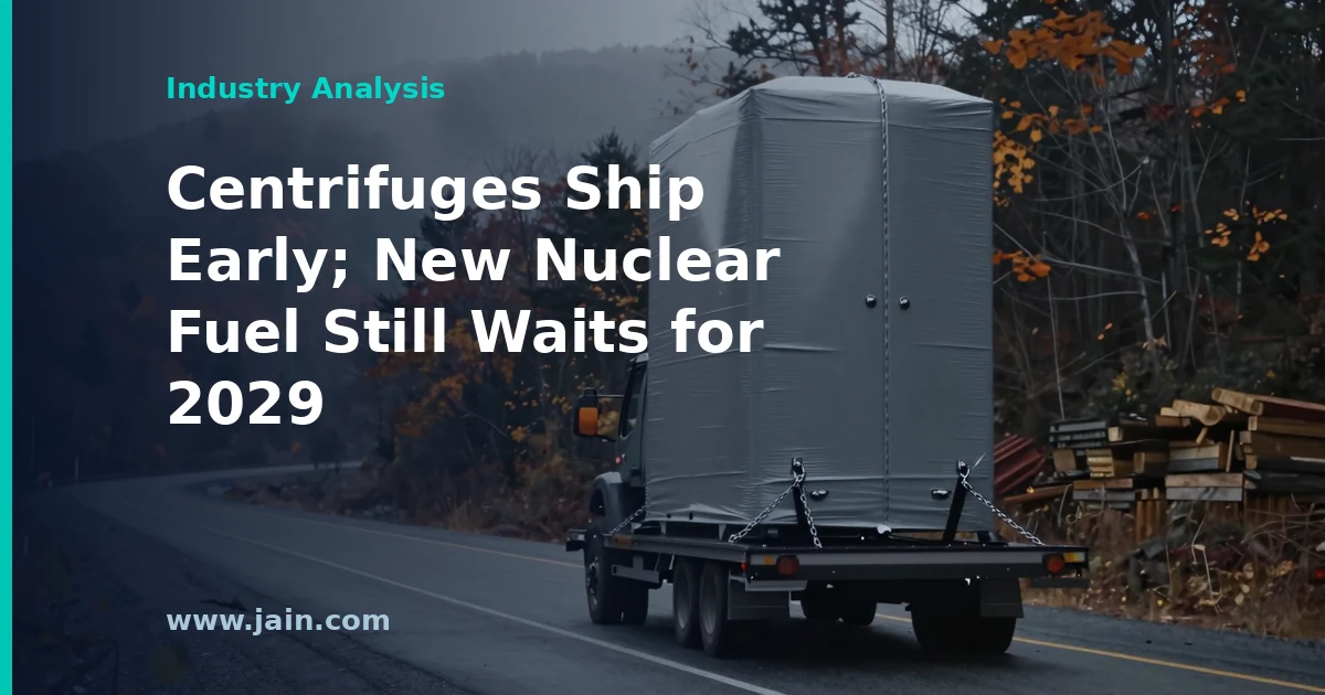 Uranium enrichment centrifuge shipped from Centrus Energy's Oak Ridge, Tennessee plant to its Ohio enrichment facility