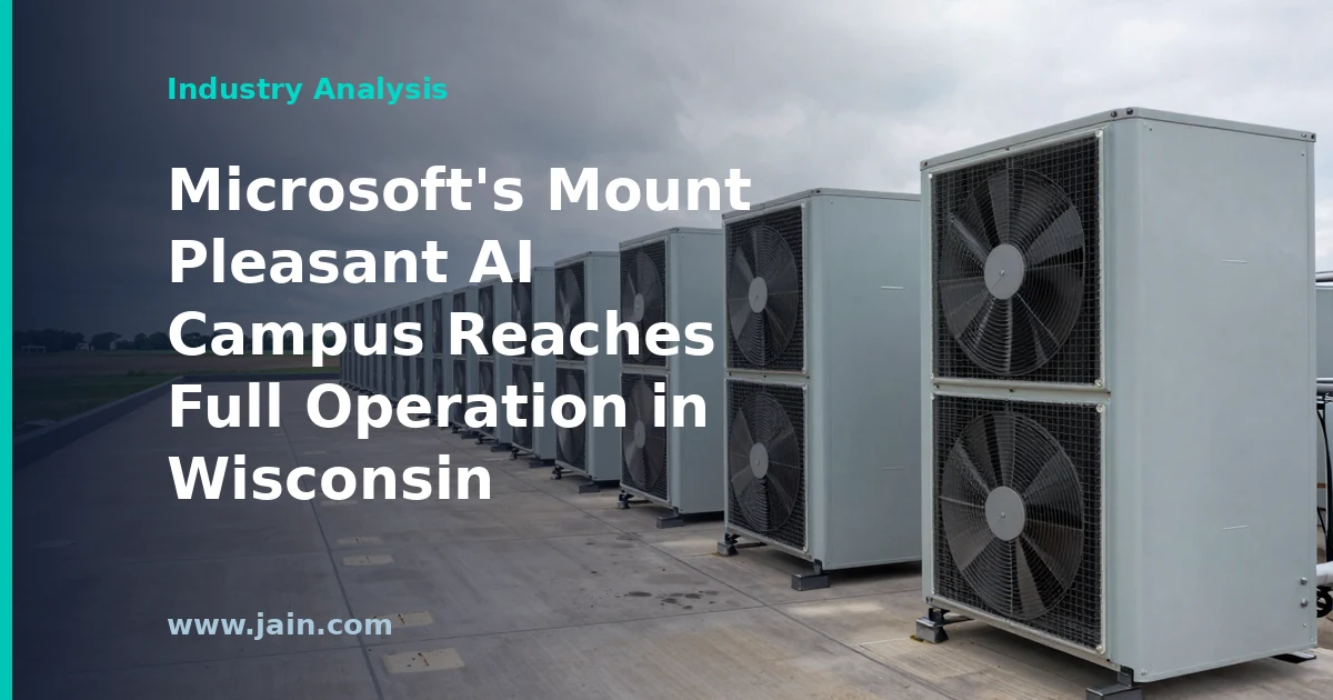 Microsoft&rsquo;s Mount Pleasant AI Campus Reaches Full Operation in Wisconsin