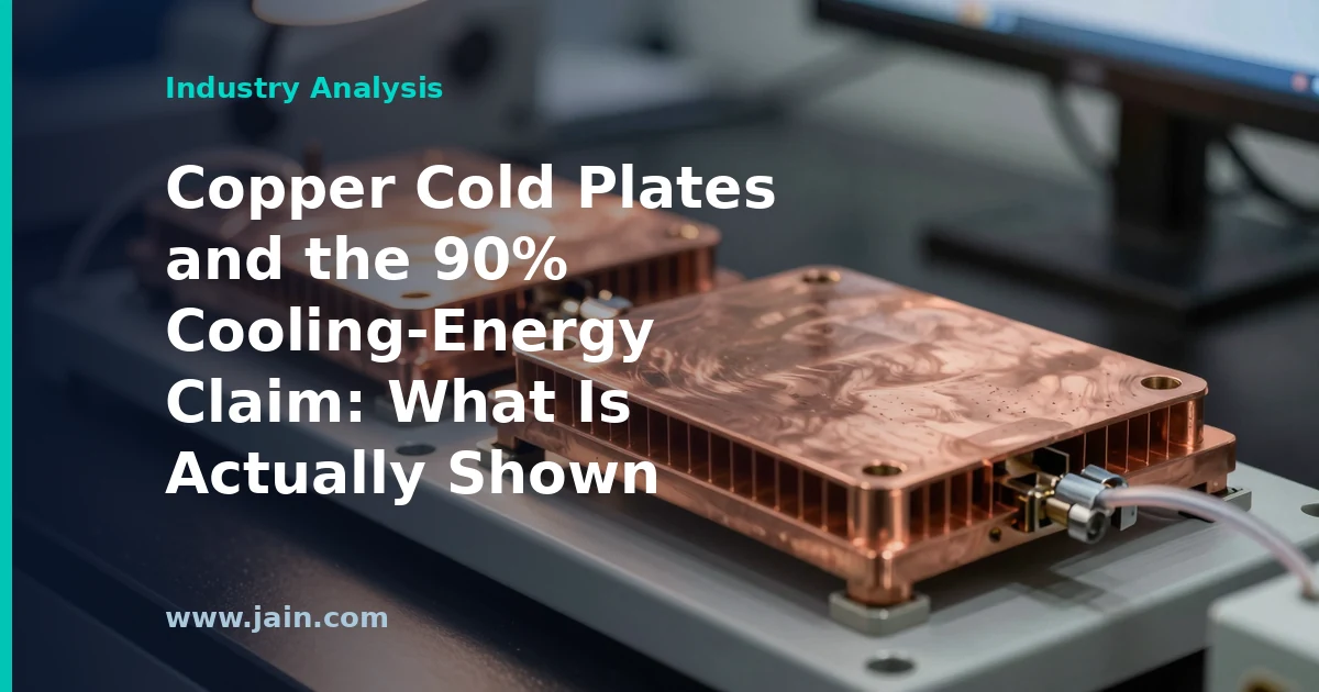 Copper Cold Plates and the 90% Cooling-Energy Claim: What Is Actually Shown